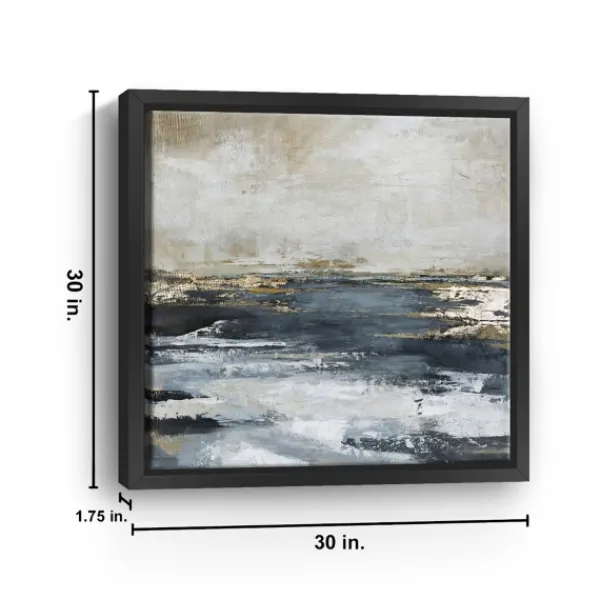 Canvas Art-Kirkland's Home Blue Bay Framed Canvas Art Print, 30X30 In. Blue/Gray