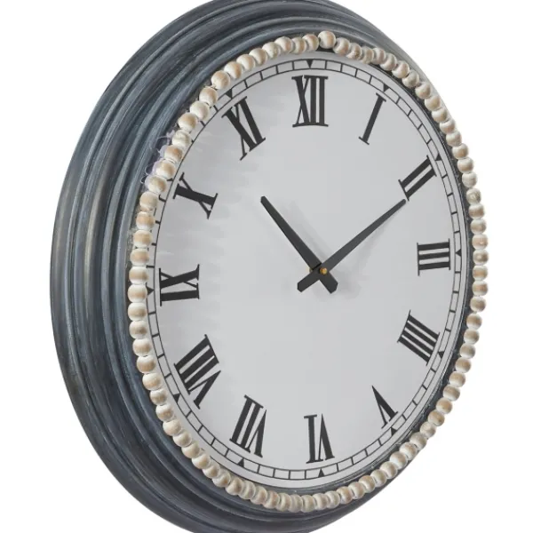 Clocks-Kirkland's Home Blue Beaded Roman Numeral Clock