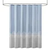 Shower Curtains-Kirkland's Home Blue Block Embroidered Shower Curtain Blue/Gray