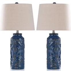 Table Lamps-Kirkland's Home Blue Bo Ical Mayfield Table Lamps, Set Of 2 Tan