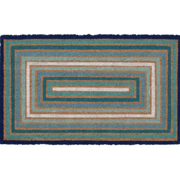 Doormats-Kirkland's Home Blue Boxes Doormat Blue/Tan