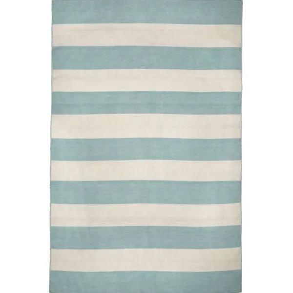 Outdoor Rugs-Kirkland's Home Blue Cabana Stripe Indoor/Outdoor Area Rug, 7X9 Blue/Ivory
