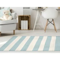 Outdoor Rugs-Kirkland's Home Blue Cabana Stripe Indoor/Outdoor Area Rug, 7X9 Blue/Ivory
