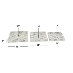 Decorative Trays-Kirkland's Home Blue Chevron Enamel 3-Pc. Tray Set White/Blue