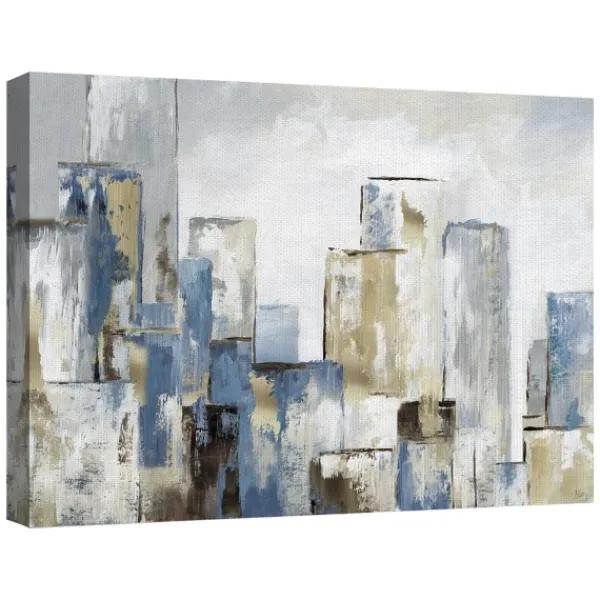 Canvas Art-Kirkland's Home Blue City Canvas Art Prints, Set Of 2 Blue/White/Black/Gray