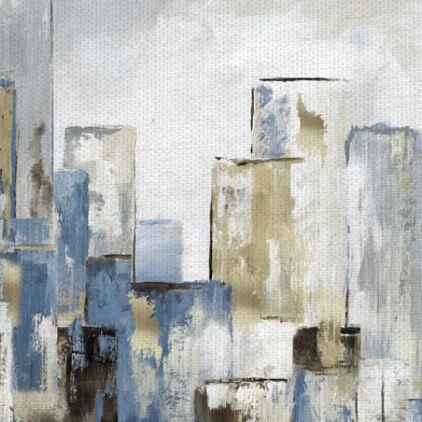Canvas Art-Kirkland's Home Blue City Canvas Art Prints, Set Of 2 Blue/White/Black/Gray
