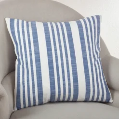 Pillows-Kirkland's Home Blue Coastal Stripe Pillow Blue/White
