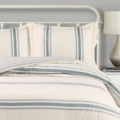 Comforters-Kirkland's Home Blue Farmhouse 3-Pc. King Comforter Set Blue/Ivory