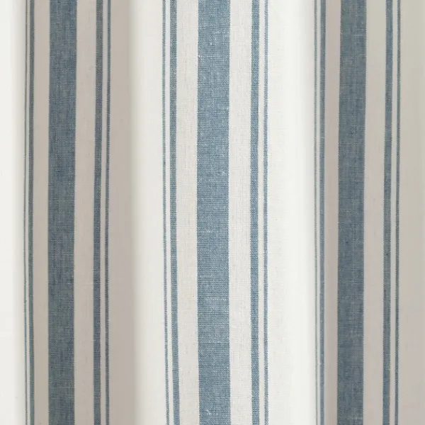 Curtains & Drapes-Kirkland's Home Blue Farmhouse Stripe Curtain Panels, Set Of 2 White/Blue