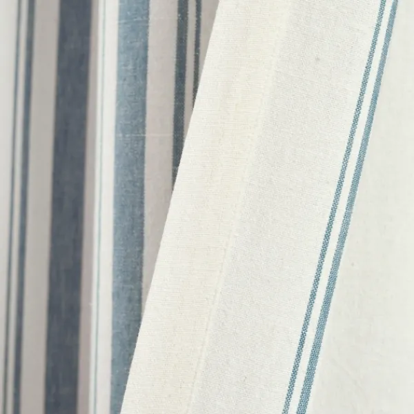 Curtains & Drapes-Kirkland's Home Blue Farmhouse Stripe Curtain Panels, Set Of 2 White/Blue