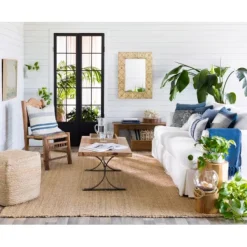 Pillows-Kirkland's Home Blue Feather Fill Pillow Blue/Ivory