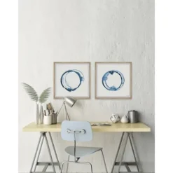 Framed Art-Kirkland's Home Blue Flash Framed Art Prints, Set Of 2 Blue/White