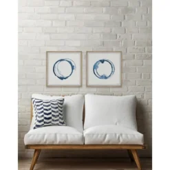 Framed Art-Kirkland's Home Blue Flash Framed Art Prints, Set Of 2 Blue/White