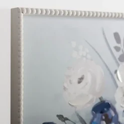 Framed Art-Kirkland's Home Blue Floral Beaded Framed Art Print Blue/White