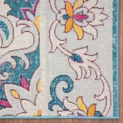 Outdoor Rugs-Kirkland's Home Blue Floral Medallion Outdoor Area Rug, 7X9 Blue/Multi
