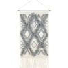 Wall Plaques-Kirkland's Home Blue Fringe Macrame Tassel Wall Hanging Blue/Ivory