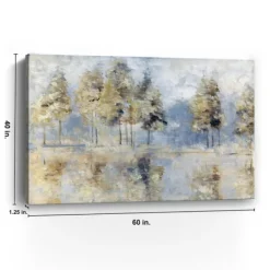 Canvas Art-Kirkland's Home Blue Golden Forest Giclee Canvas Art Print Blue/Gold