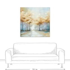Canvas Art-Kirkland's Home Blue Golden Landscape Canvas Art Print, 40X40 In. Blue/Gold