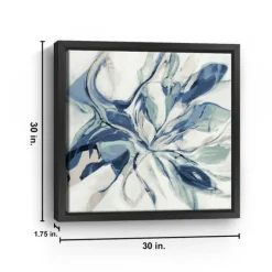 Canvas Art-Kirkland's Home Blue Halcyon Framed Canvas Art Print Blue/White