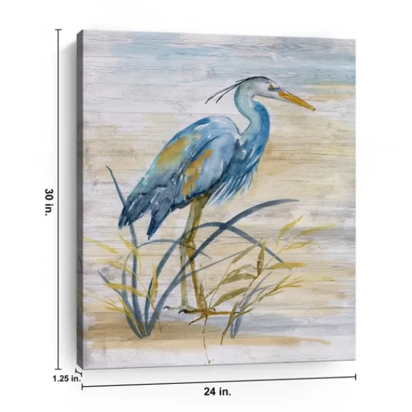 Canvas Art-Kirkland's Home Blue Heron Giclee Canvas Art Print Blue/Tan
