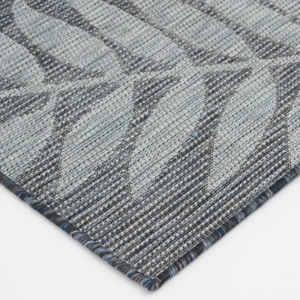 Outdoor Rugs-Kirkland's Home Blue Malibu Leafy Outdoor Area Rug, 7X10 Blue/Gray