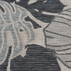 Outdoor Rugs-Kirkland's Home Blue Malibu Monstera Outdoor Area Rug, 7X9 Blue/Gray