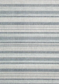 Outdoor Rugs-Kirkland's Home Blue Malibu Stripes Outdoor Area Rug, 7X10 Blue/Gray