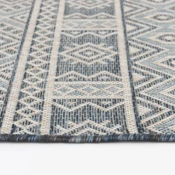 Outdoor Rugs-Kirkland's Home Blue Malibu Tribal Outdoor Area Rug, 7X9 Blue/Gray