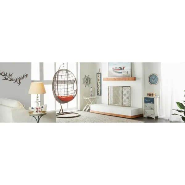 Clocks-Kirkland's Home Blue Metal And Rope Wall Clock, 17 In.