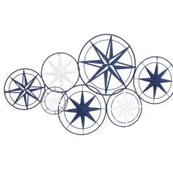Wall Plaques-Kirkland's Home Blue Metal Layered Star Plates Wall Plaque Blue/White