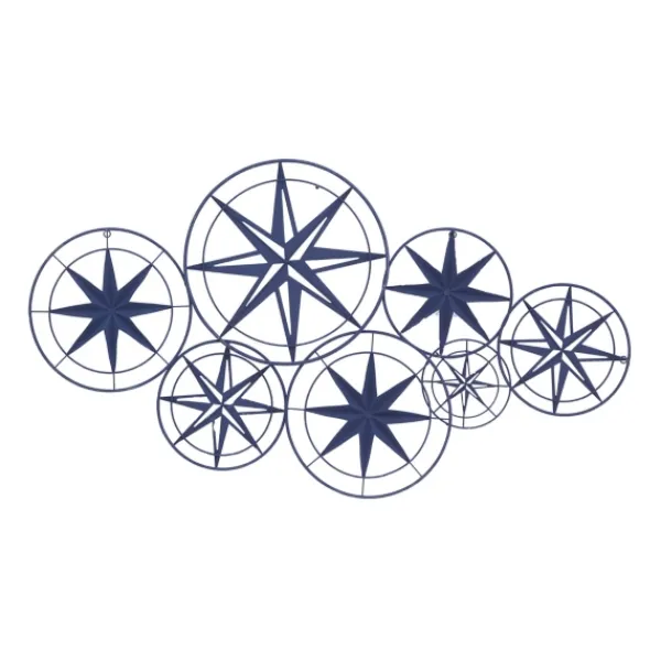 Wall Plaques-Kirkland's Home Blue Metal Layered Star Plates Wall Plaque Blue/White