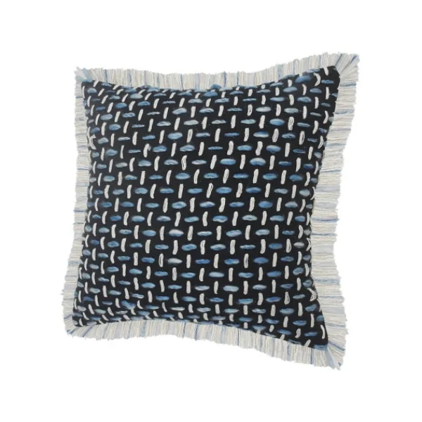 Pillows-Kirkland's Home Blue Modern Interwoven Accent Pillow Blue/White