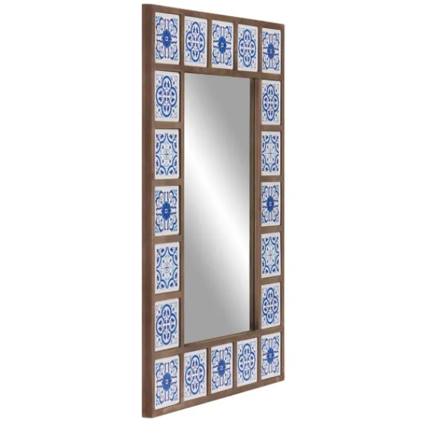 Decorative Mirrors-Kirkland's Home Blue Moroccan Tile Framed Mirror
