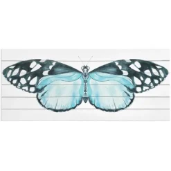 Wall Plaques-Kirkland's Home Blue Moth Wood Wall Plaque Blue/White