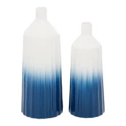 Decorative Bowls & Jars-Kirkland's Home Blue Ombre 2-Pc. Coastal Jars White/Blue