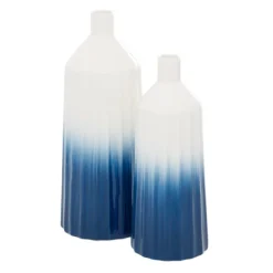 Decorative Bowls & Jars-Kirkland's Home Blue Ombre 2-Pc. Coastal Jars White/Blue