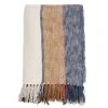 Blankets & Throws-Kirkland's Home Blue Orange White Stripe Throw Blanket Blue/White/Orange