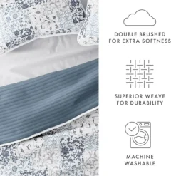 Quilts-Kirkland's Home Blue Patchwork Reversible 2-Pc. Twin Quilt Set Blue/White/Gray