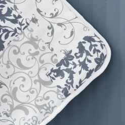 Quilts-Kirkland's Home Blue Patchwork Reversible 3-Pc. Queen Quilt Set Blue/White/Gray