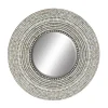Decorative Mirrors-Kirkland's Home Blue Pear Mussel Shell Frame Coastal Wall Mirror