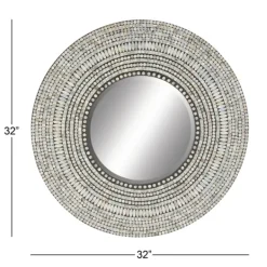 Decorative Mirrors-Kirkland's Home Blue Pear Mussel Shell Frame Coastal Wall Mirror