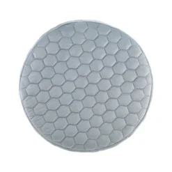 Benches & Ottomans-Kirkland's Home Blue Quilted Honeycomb Ottoman Blue/Gray