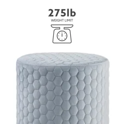 Benches & Ottomans-Kirkland's Home Blue Quilted Honeycomb Ottoman Blue/Gray