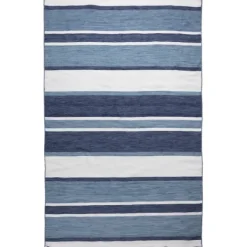 Outdoor Rugs-Kirkland's Home Blue Shades Striped Indoor/Outdoor Area Rug, 7X9 Blue/White