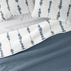 Quilts-Kirkland's Home Blue Shibori Reversible 3-Pc. Queen Quilt Set Blue/White