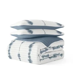 Quilts-Kirkland's Home Blue Shibori Reversible 3-Pc. King Quilt Set Blue/White