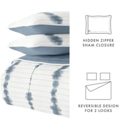 Quilts-Kirkland's Home Blue Shibori Reversible 3-Pc. King Quilt Set Blue/White