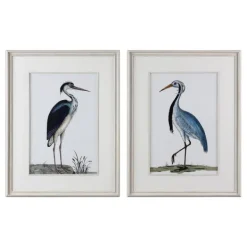 Framed Art-Kirkland's Home Blue Shore Birds Framed Art Prints, Set Of 2 Blue/White