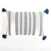 Pillows-Kirkland's Home Blue Stitching Stripes Lumbar Pillow White/Blue
