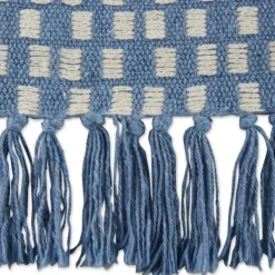 Blankets & Throws-Kirkland's Home Blue Stonewash Urban Check Throw Blue/Ivory